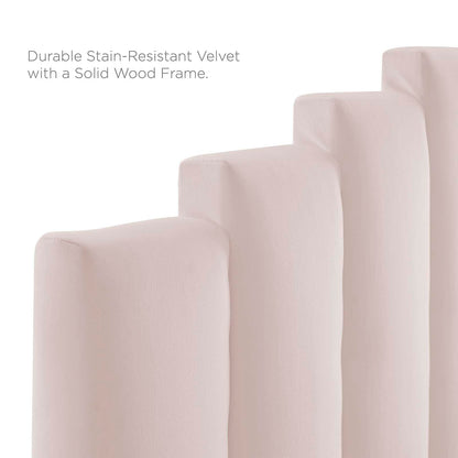 headboards | CasaFoyer Noelle Performance Velvet King/California King Headboard | Opulent Art Deco Style | Stain-Resistant Fabric | Adjustable Height | Pink | casafoyer.myshopify.com