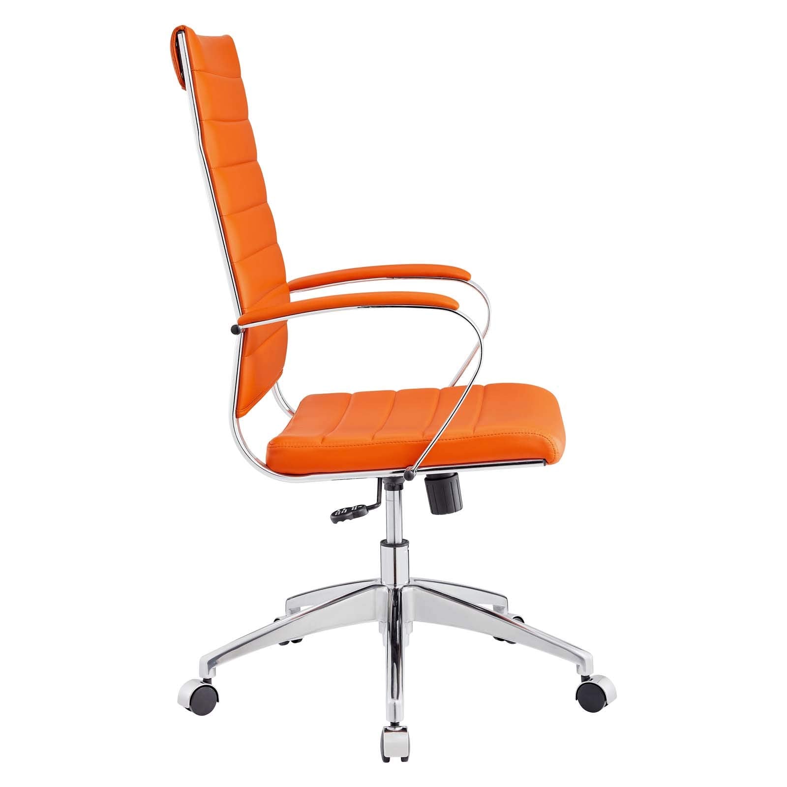 home office desk chairs | CasaFoyer Jive Highback Office Chair | Stylish & Functional | Comfortable Seating | Durable Ribbed Vinyl Back | Adjustable Back Position | Chrome-plated Aluminum Base | Easy Mobility | Ideal for Modern Office | casafoyer.myshopify.com