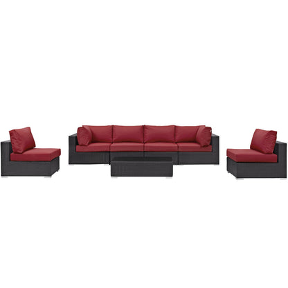 kitchen and dining room sets | CasaFoyer Convene Outdoor Sectional Set | Durable Rattan Weave | Weather-Resistant Cushions | Versatile Furniture for Patio, Backyard, Poolside | Includes 4 Armless Chairs, 1 Coffee Table, 2 Corner Chairs | casafoyer.myshopify.com