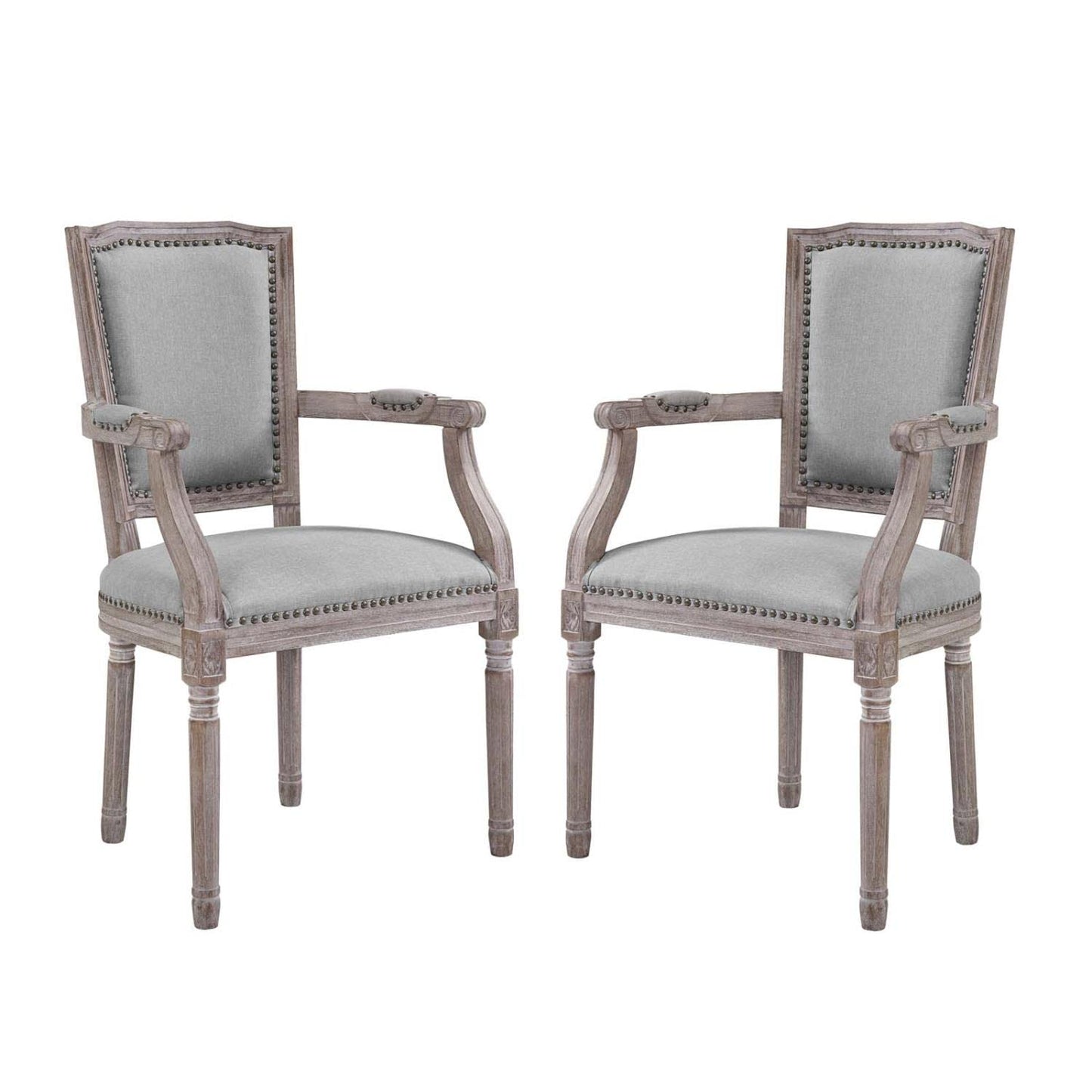 home office desk chairs | CasaFoyer Opulent Penchant Dining Armchair Set | Fluted Wood Frame | Plush Upholstery | Antique Copper Trim | Supports 331 lbs | Fully Assembled | Set of 2 | casafoyer.myshopify.com