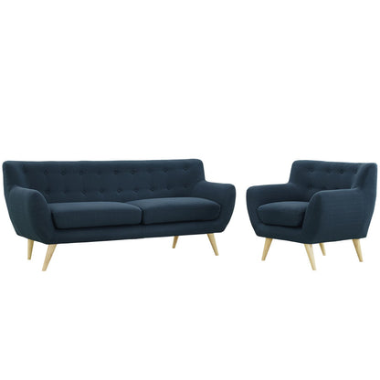 kitchen and dining room sets | CasaFoyer Remark Living Room Set | Azure | 2 Piece | Plush Dual Cushion | Organic Design | Mid-Century Aesthetics | Solid Wood Legs | Polyester Upholstery | Finely Stitched Buttons | Modern Sophistication | Includes Armchair and Sofa | casafoyer.myshopify.com