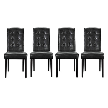 home office desk chairs | CasaFoyer Perdure Dining Chairs | Classic Sophistication with Contemporary Style | Parsons Style | Dress Up or Down | Set of 4, Black Vinyl | casafoyer.myshopify.com