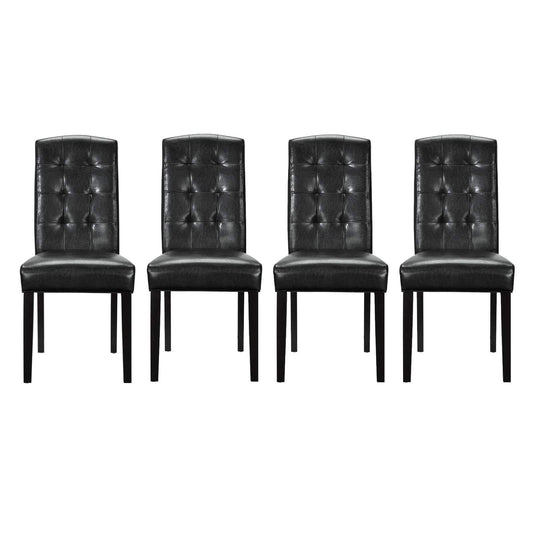 home office desk chairs | CasaFoyer Perdure Dining Chairs | Classic Sophistication with Contemporary Style | Parsons Style | Dress Up or Down | Set of 4, Black Vinyl | casafoyer.myshopify.com