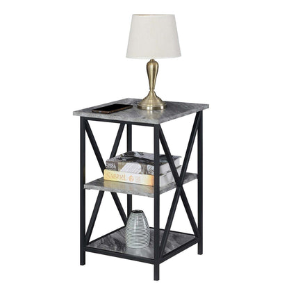 TABLE | Tucson End Table with Shelves | Sleek Metal Frame | 3 Open Shelves | Durable & Stylish | Ergode | casafoyer.myshopify.com