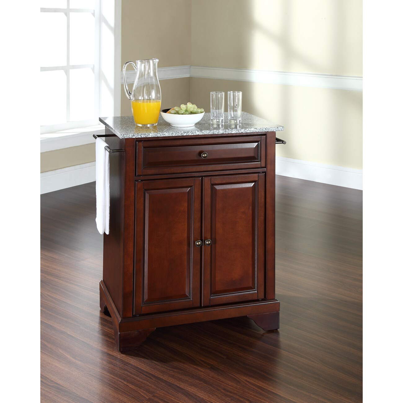 Kitchen Storage | Durable Solid Hardwood Kitchen Island | Elegant Raised Panel Doors | Ample Storage Space | Vintage Mahogany Finish | casafoyer.myshopify.com