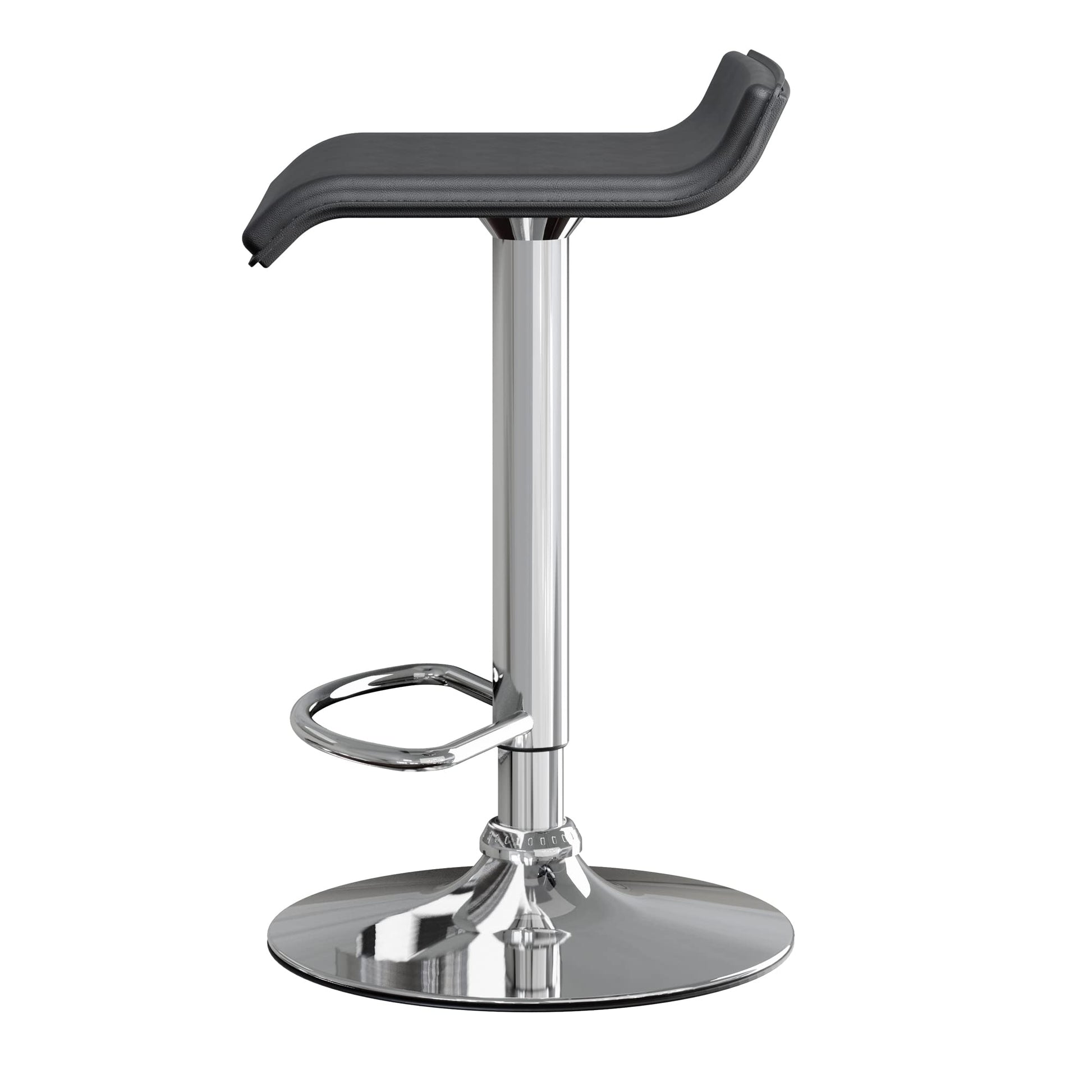 STOOL_SEATING | CasaFoyer  Wood Spectrum Adjustable Swivel Stools | Set of 2 | Black PVC Seats | Chrome-Plated Steel Base | Height Adjustable | 360-Degree Swivel | Foot Bar | Sturdy Construction | Minimal Assembly | casafoyer.myshopify.com