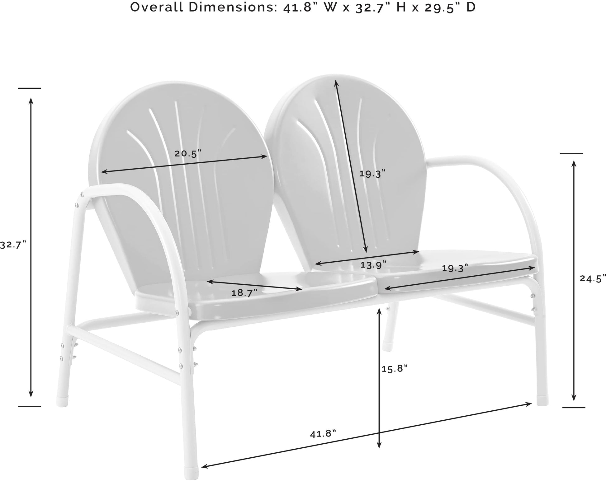 Patio Furniture Sets | Griffith Metal Outdoor Loveseat | Red Finish | Durable Steel | Nostalgic Charm | Weather Resistant | casafoyer.myshopify.com