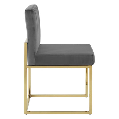 home office desk chairs | CasaFoyer Carriage Channel Tufted Performance Velvet Upholstered Sled Base Dining Chair | Gold Stainless Steel | Stain-Resistant | Glamorous Design | Versatile | 331 lbs Weight Capacity | casafoyer.myshopify.com
