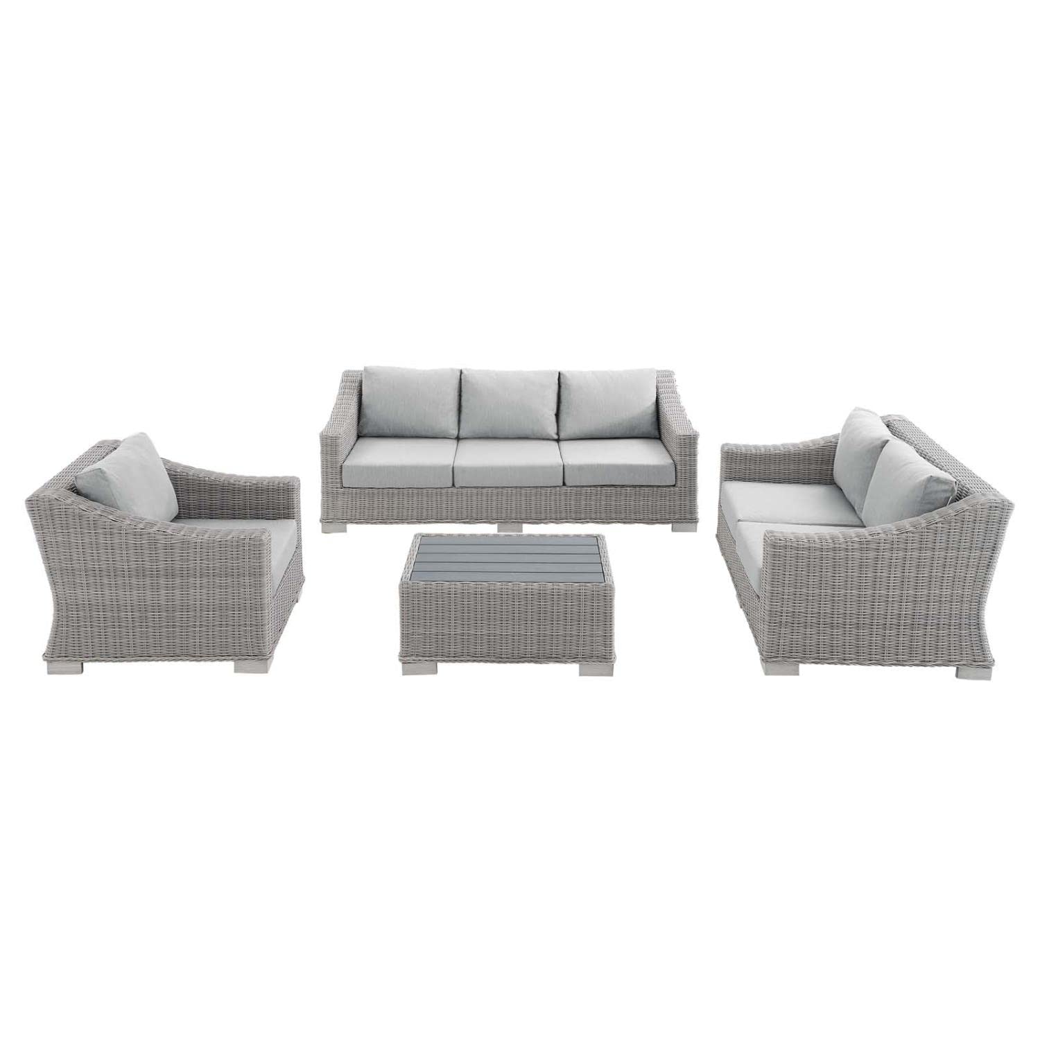 kitchen and dining room sets | CasaFoyer Conway Outdoor Patio Sunbrella Wicker Rattan 4-Piece Furniture Set | Stylish & Comfortable | UV-Resistant | Water-Resistant Covers | Easy Assembly | casafoyer.myshopify.com