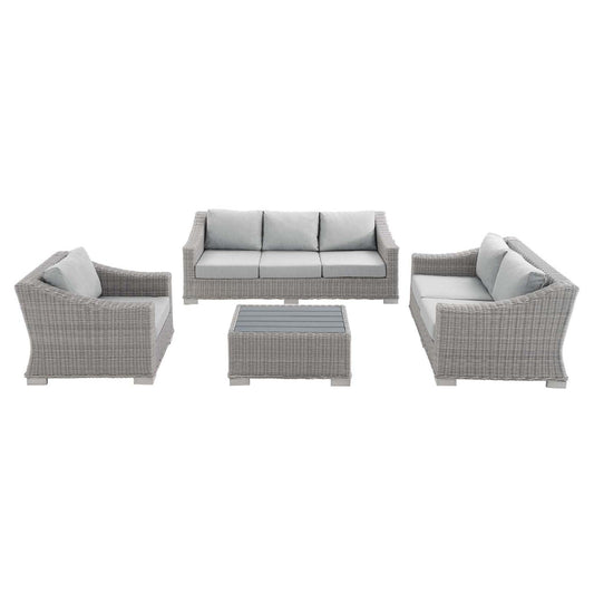 kitchen and dining room sets | CasaFoyer Conway Outdoor Patio Sunbrella Wicker Rattan 4-Piece Furniture Set | Stylish & Comfortable | UV-Resistant | Water-Resistant Covers | Easy Assembly | casafoyer.myshopify.com