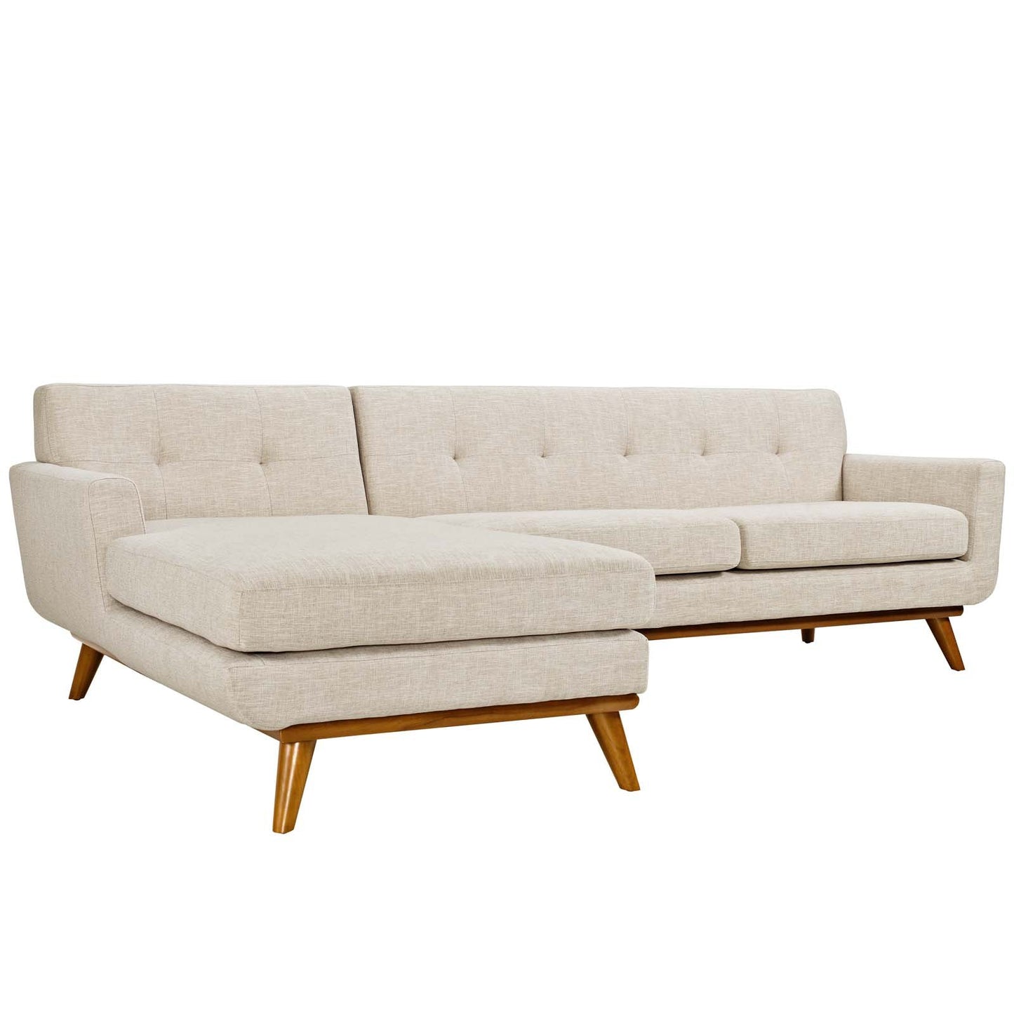 sofas | Engage Living Room Set | Curved Design | Dual Cushions | Upholstered Material | Button Detail | Solid Base | Left-Arm Chaise & Right-Arm Loveseat | casafoyer.myshopify.com