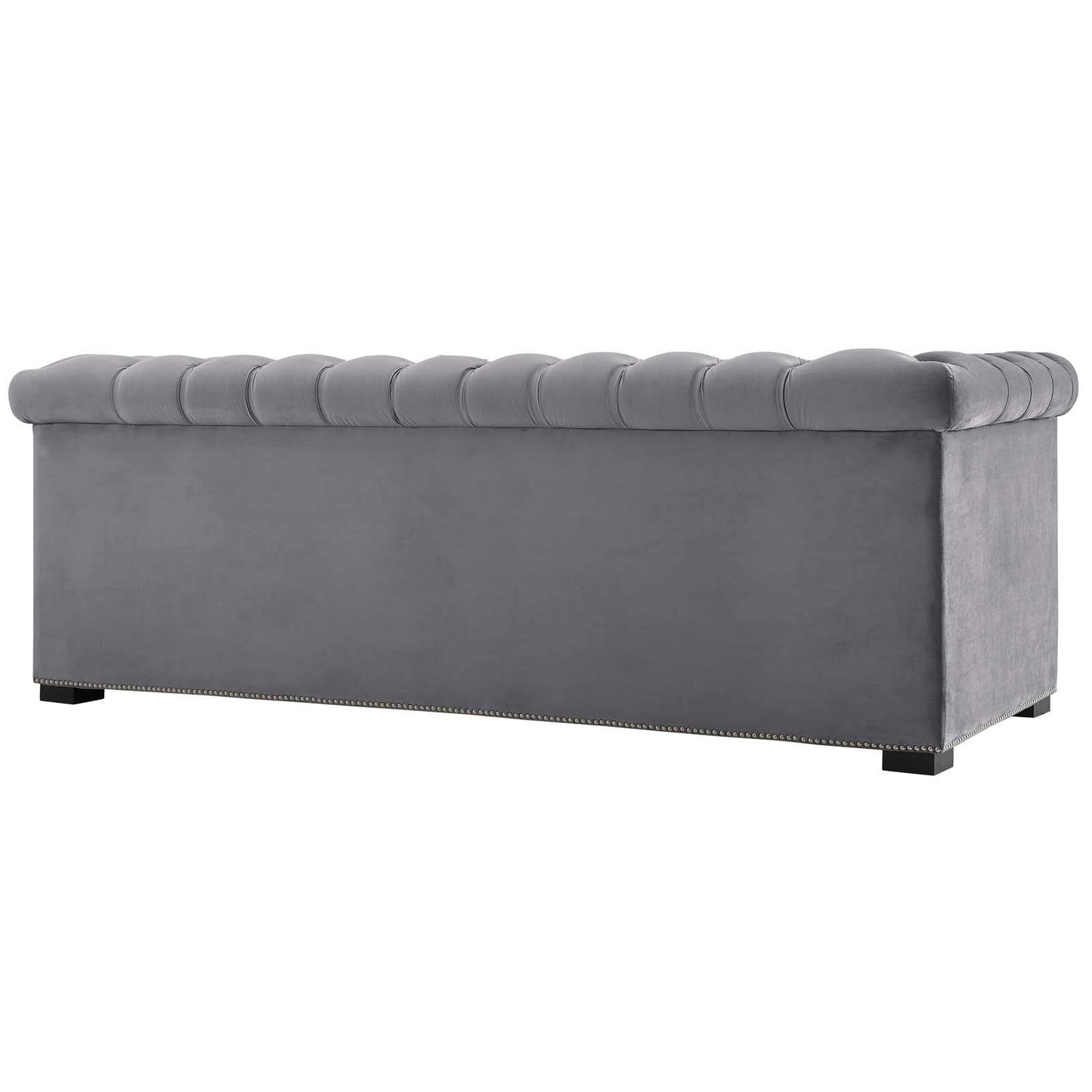 sofas | CasaFoyer Heritage Performance Velvet Sofa | Modern Chesterfield Design | Rolled Armrests | Button Tufting | Nailhead Trim | Stain-Resistant Upholstery | Black Birch Wood Legs | Plush Foam Padding | 1322 lbs Capacity | casafoyer.myshopify.com