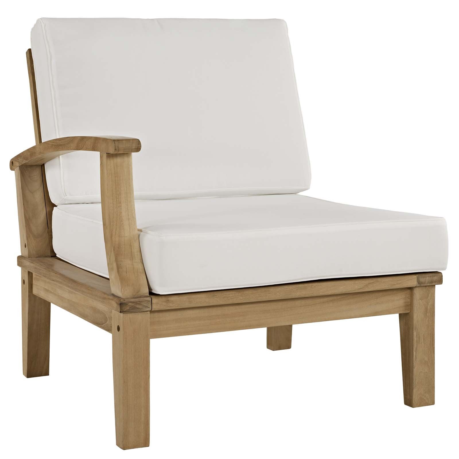 patio bistro sets | CasaFoyer Marina Teak Wood Outdoor Patio Left-Facing Sofa Chair | Luxury Design | All-Weather Cushions | Durable Teak Wood | Easy Assembly | casafoyer.myshopify.com