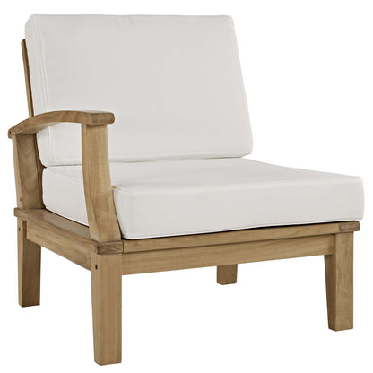 patio bistro sets | CasaFoyer Marina Teak Wood Outdoor Patio Left-Facing Sofa Chair | Luxury Design | All-Weather Cushions | Durable Teak Wood | Easy Assembly | casafoyer.myshopify.com