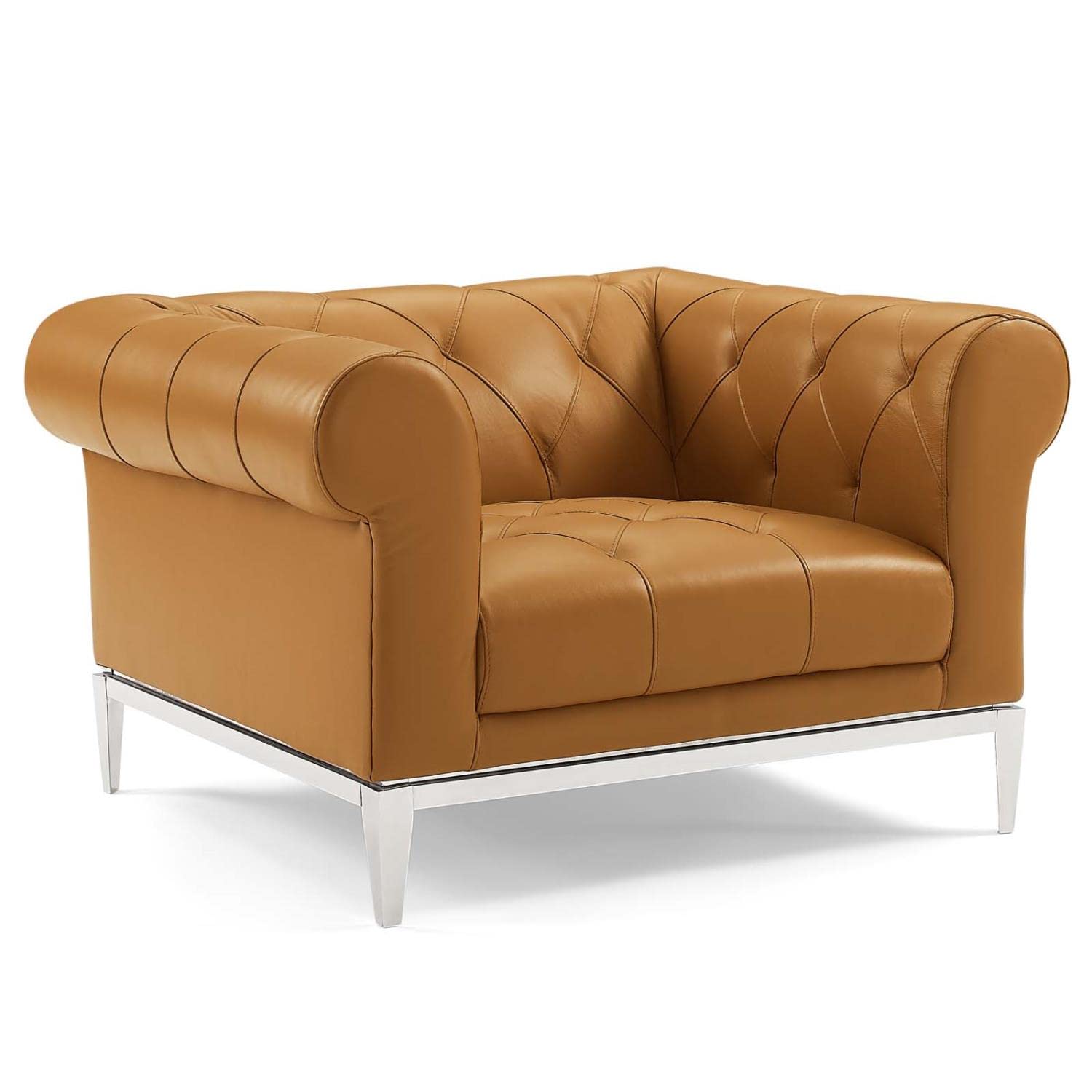 kitchen and dining room sets | CasaFoyer Idyll Leather Chesterfield Loveseat | 2 Armchair Set - Luxurious & Comfortable | Tan Leather Upholstery | Rolled Arms | Tufted Button Accents | Sturdy Stainless Steel Frame | Weight Capacity: Loveseat - 600 lbs, Armchair - 300 lbs | casafoyer.myshopify.com
