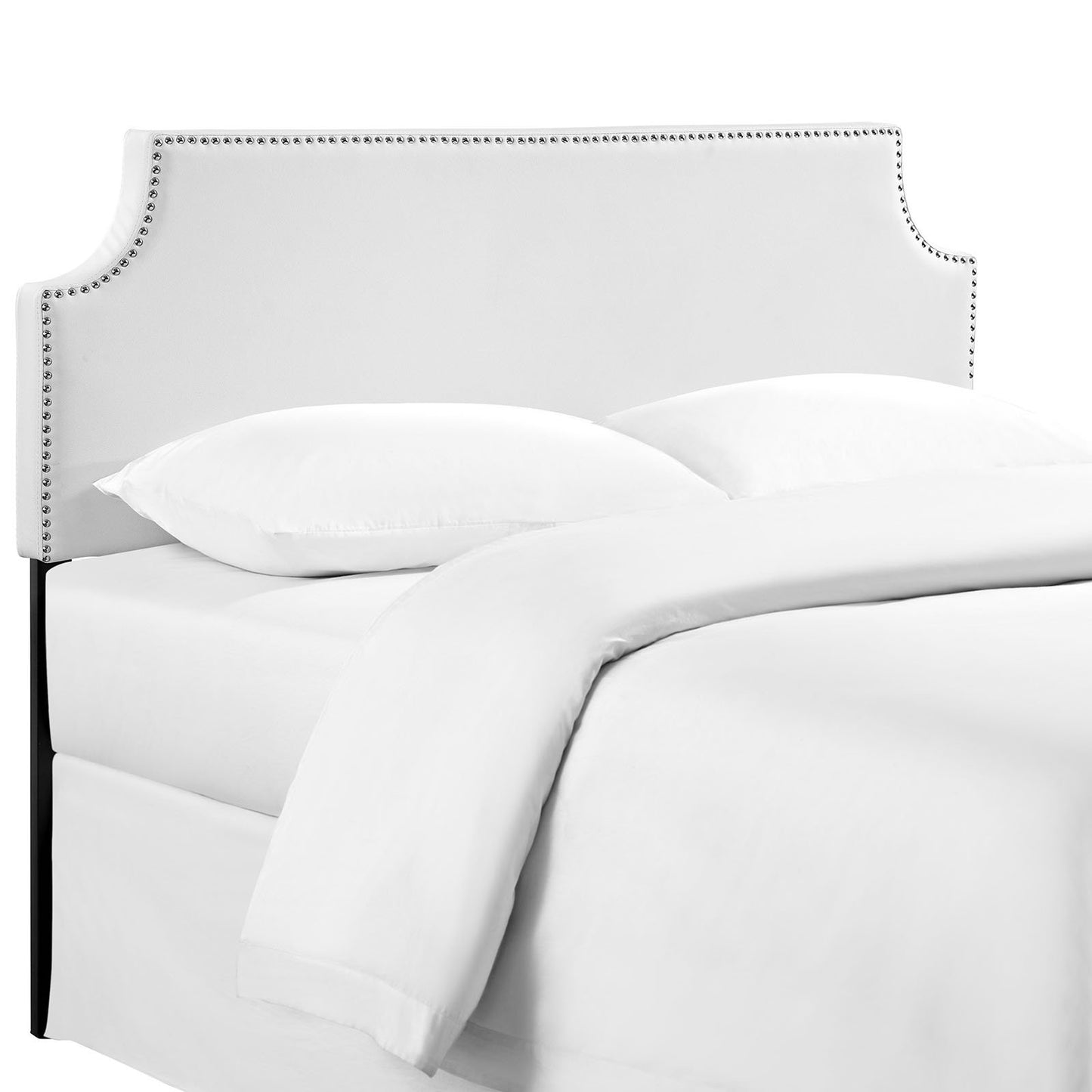 Bed | CasaFoyer  Laura | Full Upholstered Faux Leather Headboard | White | casafoyer.myshopify.com