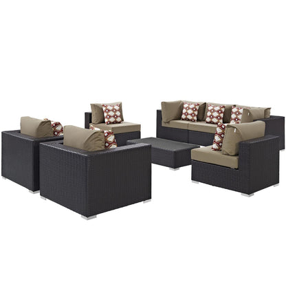 kitchen and dining room sets | CasaFoyer Convene Outdoor Sectional Set | Durable Rattan & Aluminum Frame | Weather-Resistant Cushions | Patio Sofa Set with Coffee Table & Armless, Armchair, Corner Sections | casafoyer.myshopify.com