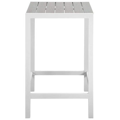 kitchen and dining room sets | CasaFoyer Maine Outdoor Patio Dining Furniture Collection | Synthetic Wood Grain Plank Boards | Aluminum Frame | Contemporary Design | Ideal for Outdoor Dining | Includes Bar Table and Bar Stools | casafoyer.myshopify.com
