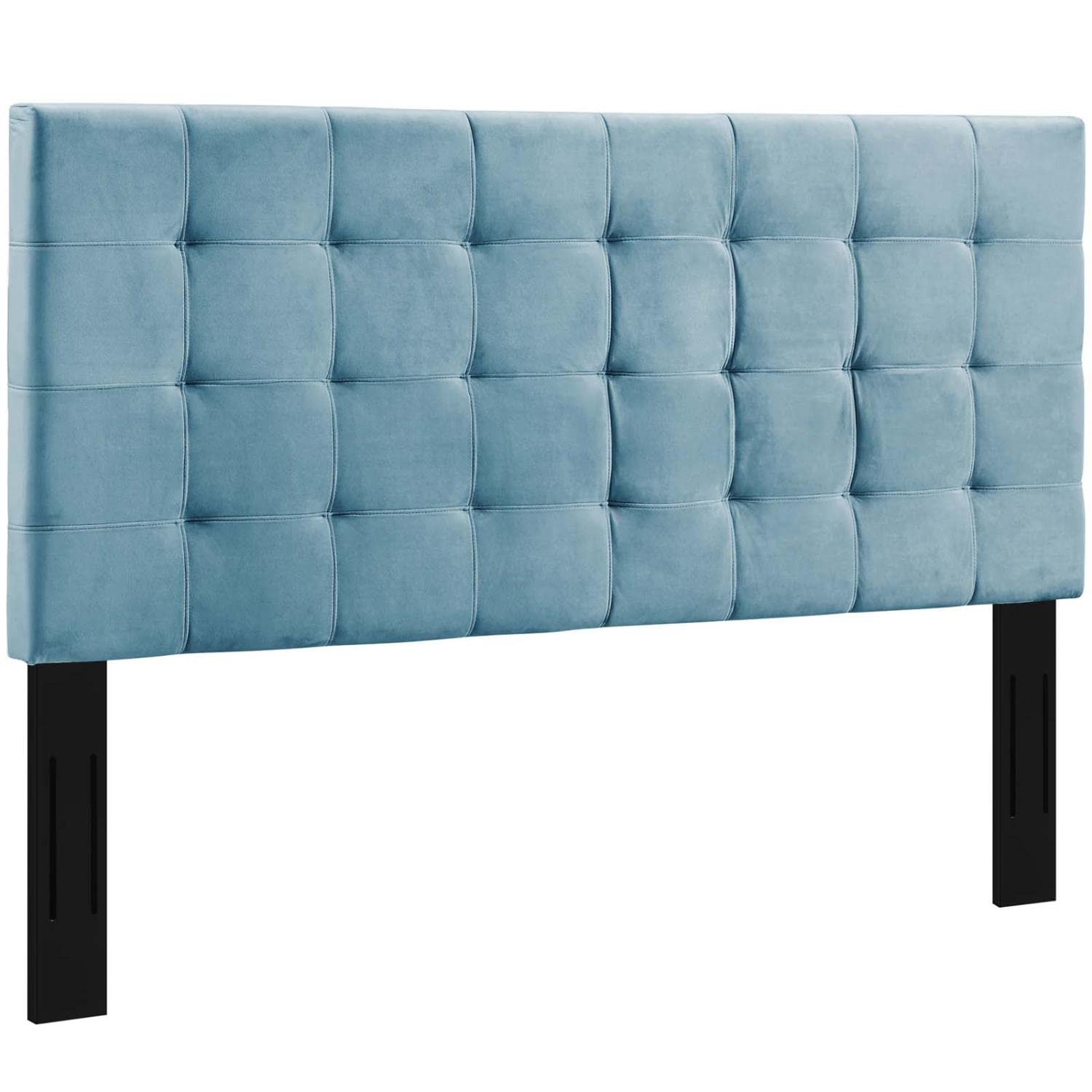 headboards | CasaFoyer Paisley Square-Patterned Velvet Headboard | Full/Queen Size | Adjustable Height | Sturdy Frame | Biscuit Tufting | Black-Stained Legs | casafoyer.myshopify.com