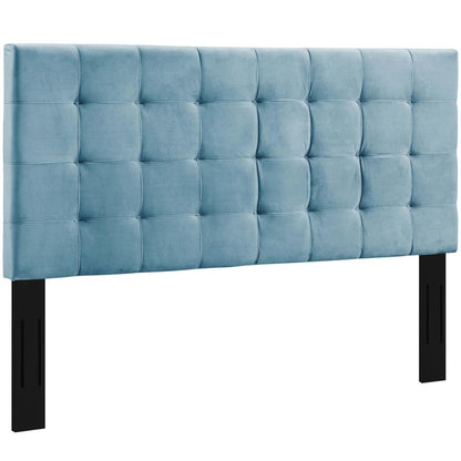 headboards | CasaFoyer Paisley Square-Patterned Velvet Headboard | Full/Queen Size | Adjustable Height | Sturdy Frame | Biscuit Tufting | Black-Stained Legs | casafoyer.myshopify.com