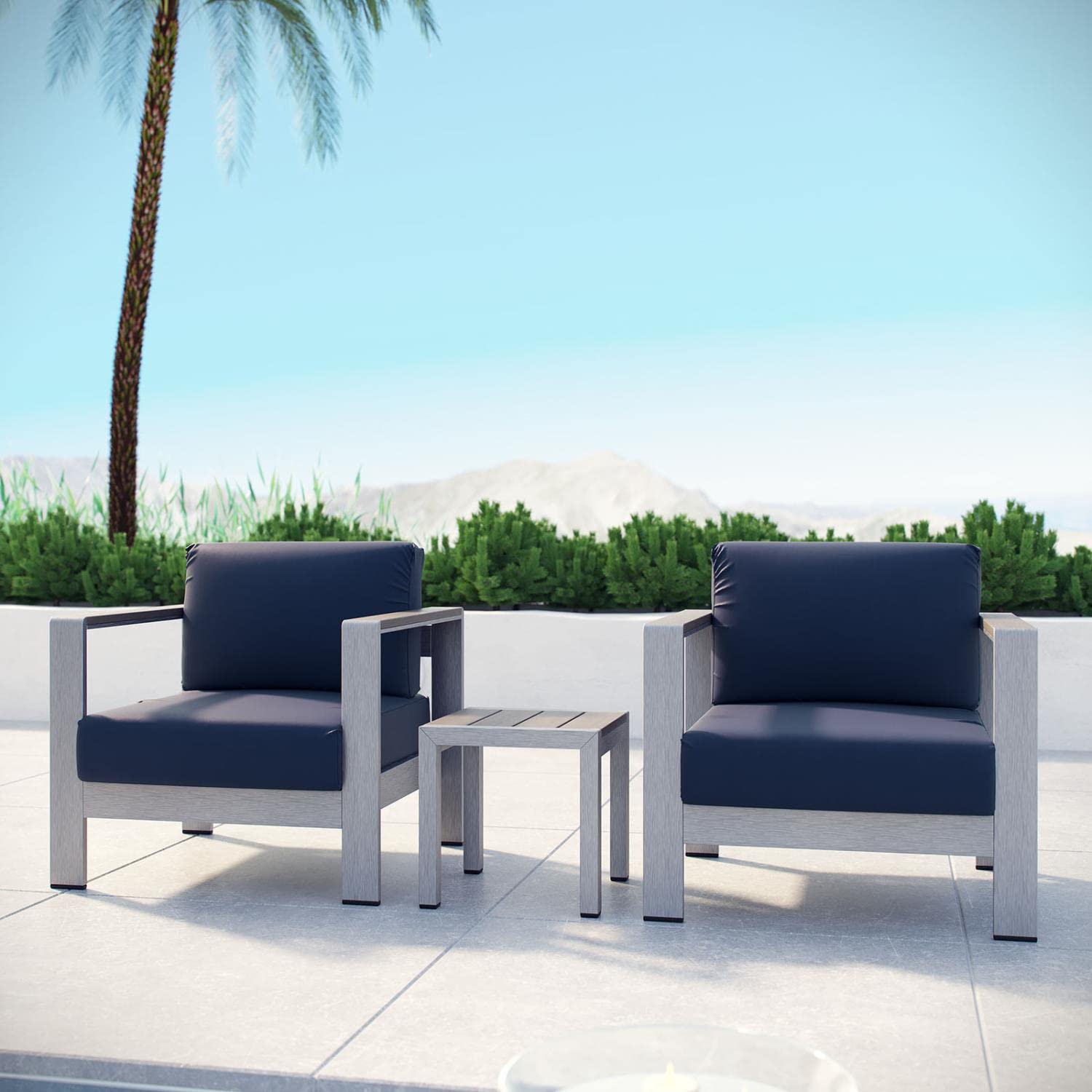 kitchen and dining room sets | CasaFoyer Shore Outdoor Patio Collection | Durable Aluminum Furniture Set with Sectional Sofa, Side Table, and Armchairs | casafoyer.myshopify.com