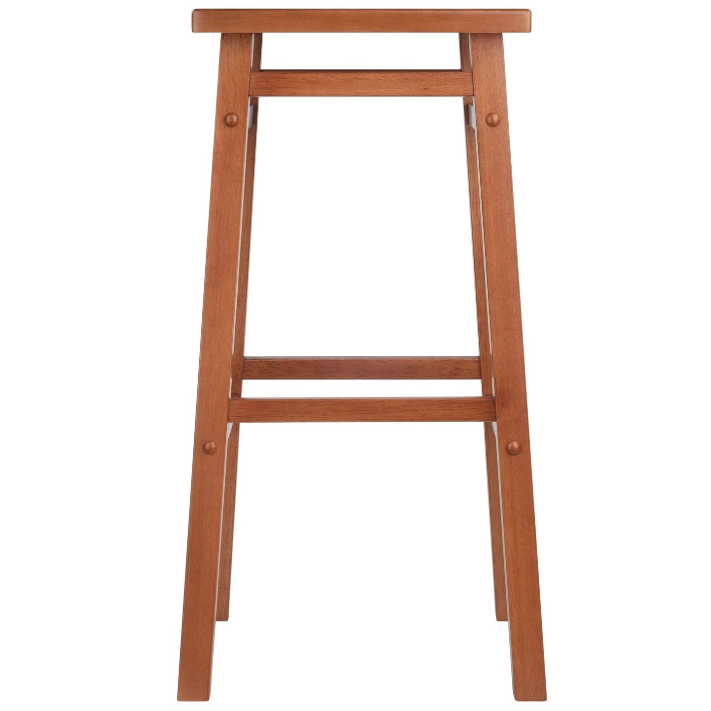 STOOL_SEATING | CasaFoyer  Wood Carter Square Seat Bar Stool - Teak Finish | Solid Wood Construction | 2 Height Options | Sturdy & Stylish | Easy Assembly | casafoyer.myshopify.com