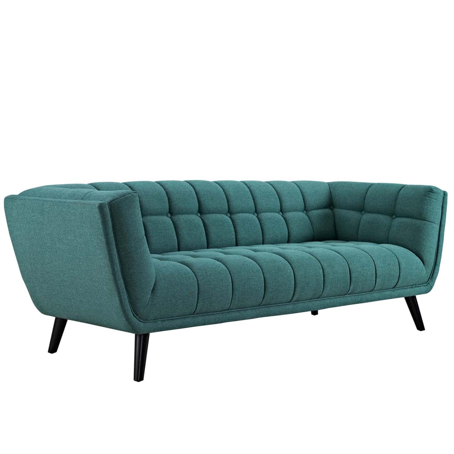 kitchen and dining room sets | CasaFoyer Bestow Collection | Exquisite Upholstered Sofa & Armchair Set - Teal | Premium Polyester Fabric | Dense Foam Padding | Elegant Button Tufting | Sturdy Black Finish Wood Legs | Versatile & Cozy | Includes Sofa & Armchair | casafoyer.myshopify.com