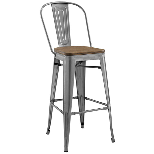 barstools | CasaFoyer Promenade Side Bamboo & Metal Bar Stool | Vintage Steel Finish | Industrial Modern Style | Enhance Dining Experience | Complementary Piece | casafoyer.myshopify.com