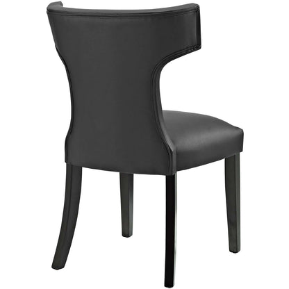 home office desk chairs | CasaFoyer Curve Dining Side Chair | Exquisite Design | Nailhead Trim | Plush Foam Cushioning | Durable Vinyl Upholstery | Non-Marking Foot Caps | Tapered Wooden Legs | Timeless Hourglass Shape | Elevate Your Dining Space | casafoyer.myshopify.com
