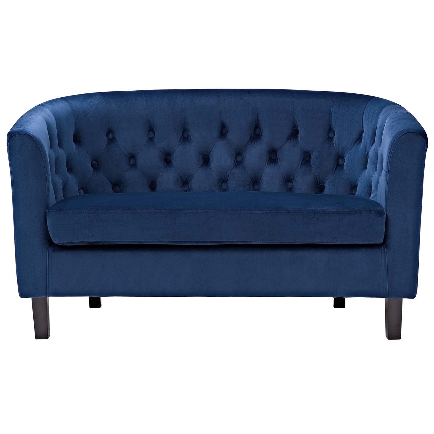 sofas | CasaFoyer Prospect Performance Velvet Loveseat | Luxury Chesterfield Design | Modern Twist | Button Tufting | Graceful Curves | Espresso Stained Wood Legs | Cozy & Comfortable | Stain-Resistant Performance Velvet Upholstery | Navy | casafoyer.myshopify.com