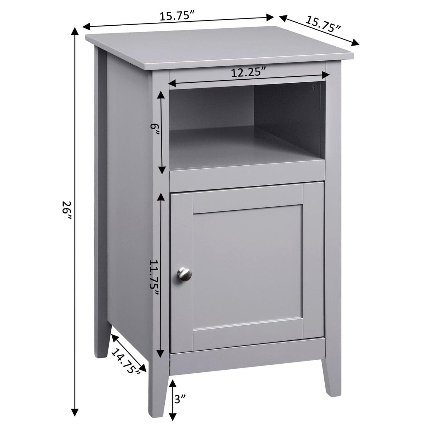 CABINET | Elegant Designs2Go Storage Cabinet End Table with Shelf | Transitional Design | Ample Surface Area | Easy Access to Entertainment Essentials | Durable MDF | Ergode | casafoyer.myshopify.com