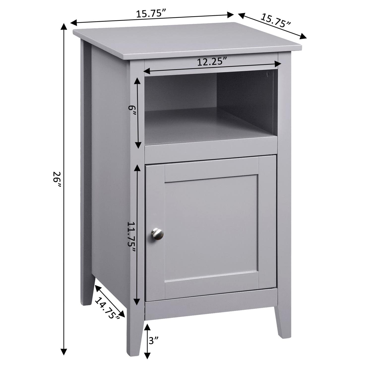 CABINET | Elegant Designs2Go Storage Cabinet End Table with Shelf | Transitional Design | Ample Surface Area | Easy Access to Entertainment Essentials | Durable MDF | Ergode | casafoyer.myshopify.com