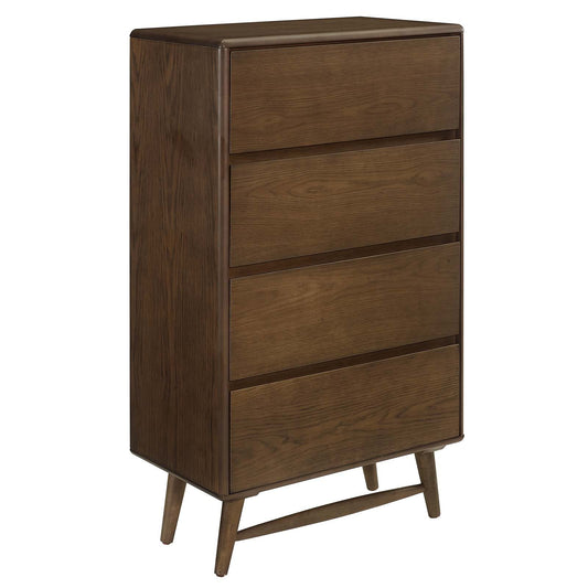 DRESSER | CasaFoyer Talwyn Wood Chest | Rustic Charm meets Retro Design | Chestnut Finish | High-quality Wood | Splayed Frame | 4 Spacious Drawers | Farmhouse Aesthetics & Contemporary Style | casafoyer.myshopify.com