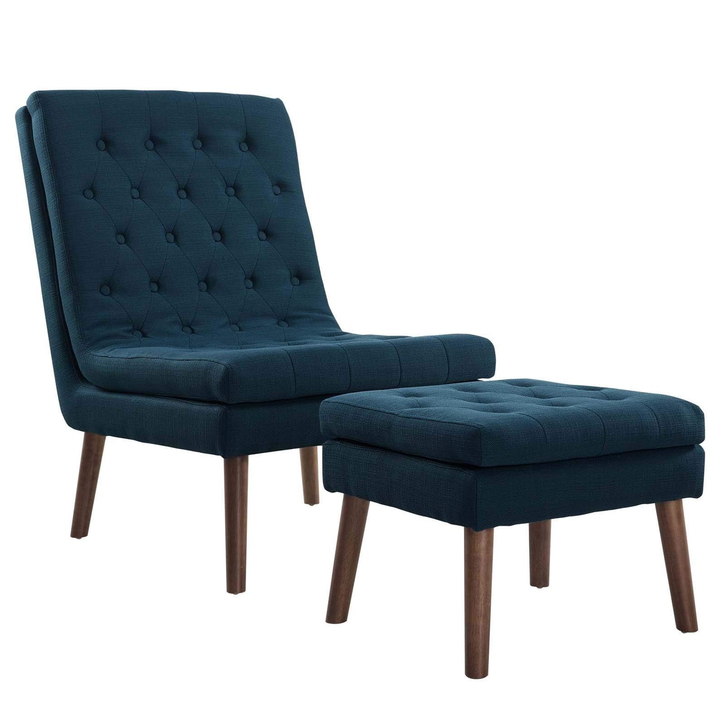 ottomans | CasaFoyer Modify Upholstered Lounge Chair and Ottoman Set | Plush Seating | High-Density Foam | Tufted Buttons | Wood Dowel Legs | 331lb Capacity | Contemporary Living Rooms | casafoyer.myshopify.com