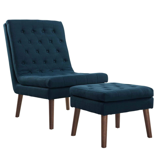 ottomans | CasaFoyer Modify Upholstered Lounge Chair and Ottoman Set | Plush Seating | High-Density Foam | Tufted Buttons | Wood Dowel Legs | 331lb Capacity | Contemporary Living Rooms | casafoyer.myshopify.com