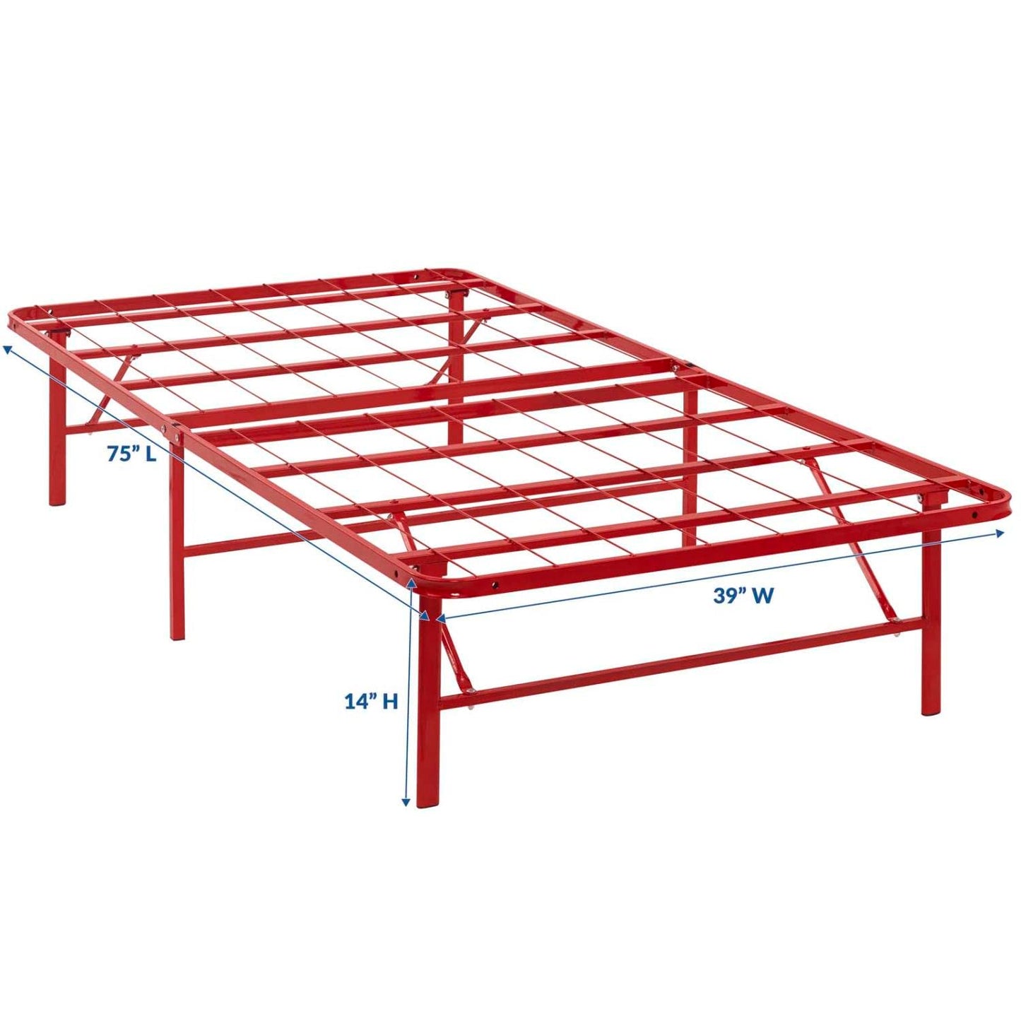 Bed | CasaFoyer Horizon Metal Bed Frame | Durable Stainless Steel | 14 Underbed Storage | 1300 lbs Capacity | No Box Spring Needed | Non-Marking Foot Caps | Compatible with Memory Foam, Spring, Latex, Hybrids | Twin Size | casafoyer.myshopify.com