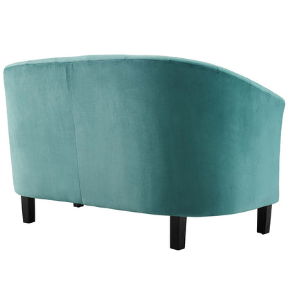 sofas | CasaFoyer Prospect Performance Velvet Loveseat | Modern Twist | Stain-Resistant | Elegant Channel Tufting | Retro Design | Comfortable & Durable | Set includes 1 Loveseat | casafoyer.myshopify.com