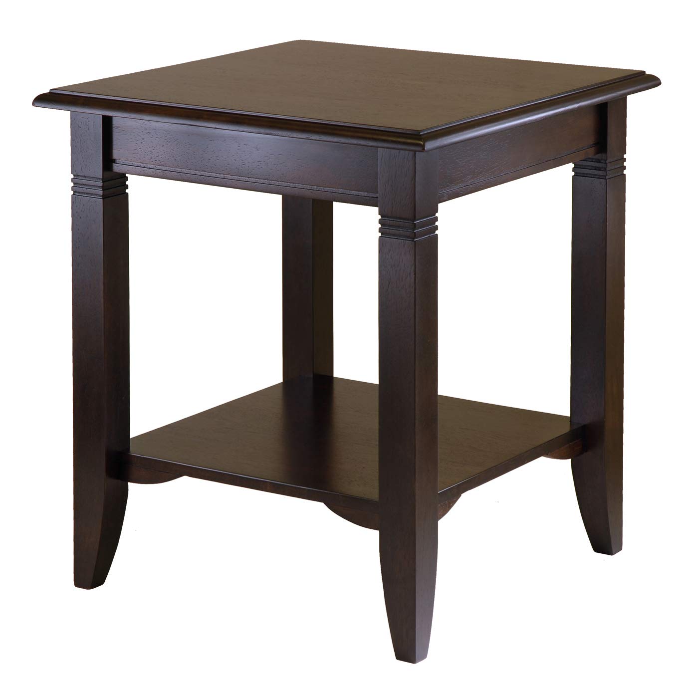 TABLE | Ergode  Wood Nolan End Table | Stylish & Durable | Cappuccino Finish | Convenient Storage | Tapered Legs | Beveled Edges | Solid Wood & Composite Materials | Easy Assembly | 20 W x 20 D x 21.97 H | casafoyer.myshopify.com