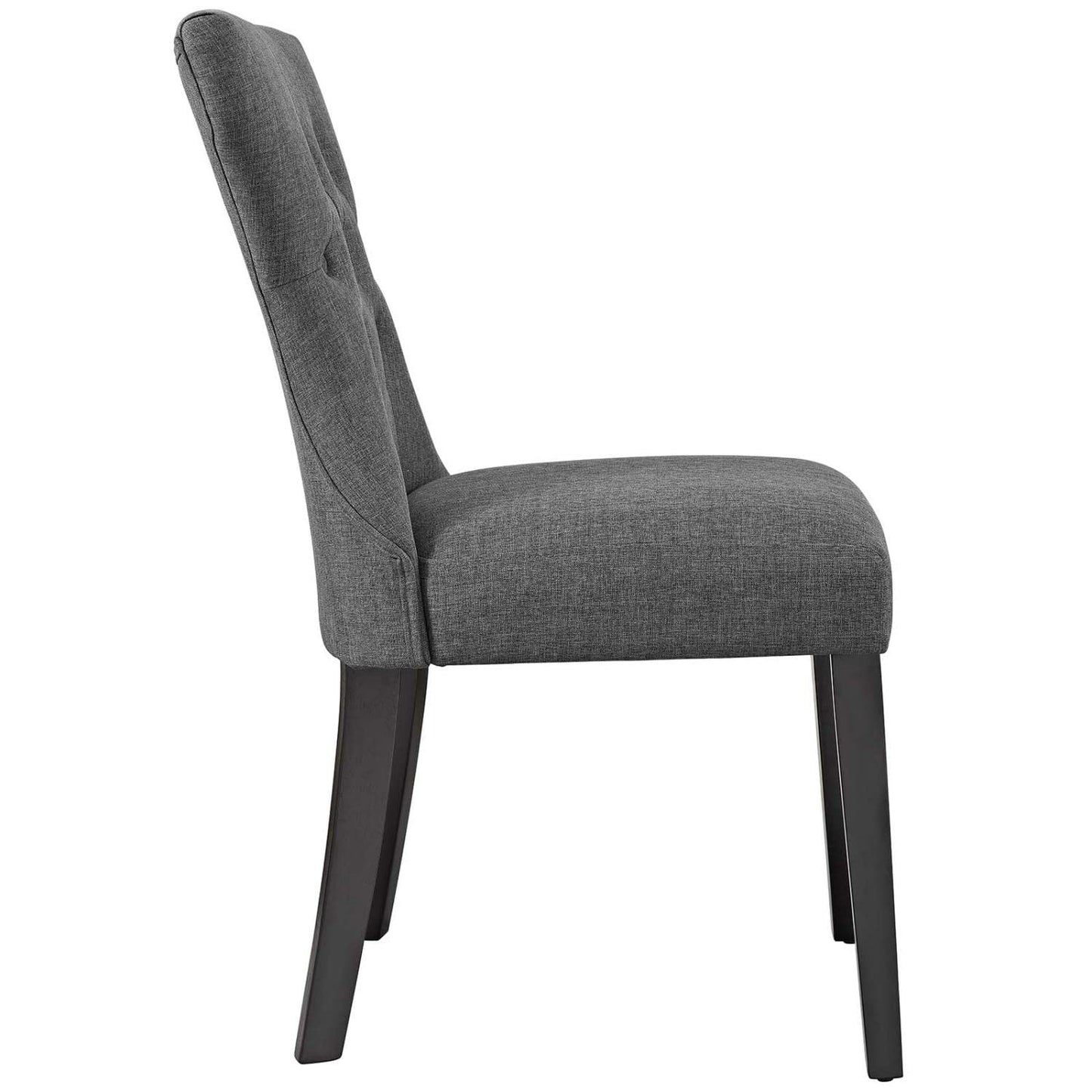 home office desk chairs | CasaFoyer Silhouette Button Tufted Tapered Back Fabric Upholstered Dining Side Chair Set | Sophisticated Design | Dense Foam Padding | Plush Upholstery | Solid Wood Frame | Set of 4 | Gray | casafoyer.myshopify.com