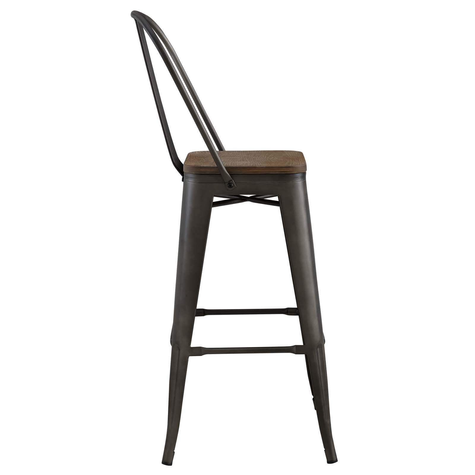 barstools | CasaFoyer Promenade Side Bamboo & Metal Bar Stool | Vintage Steel Finish | Industrial Modern Aesthetic | Set of 1 | casafoyer.myshopify.com