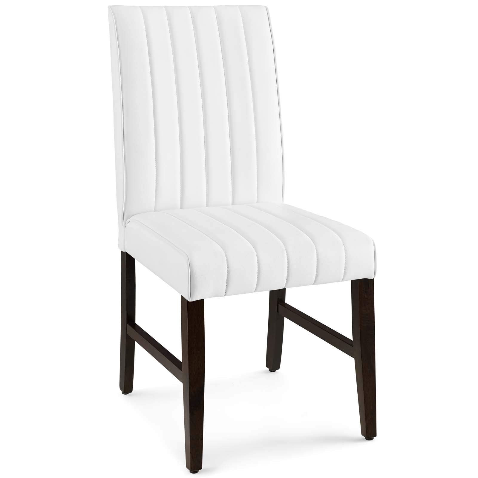 home office desk chairs | CasaFoyer Motivate Dining Side Chair Set of 2 | Elegant Channel Tufted Design | Plush Faux Leather Upholstery | Sturdy Solid Wood Frame | Non-Marking Foot Caps | Perfect for Modern Homes | casafoyer.myshopify.com