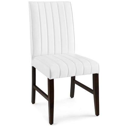 home office desk chairs | CasaFoyer Motivate Dining Side Chair Set of 2 | Elegant Channel Tufted Design | Plush Faux Leather Upholstery | Sturdy Solid Wood Frame | Non-Marking Foot Caps | Perfect for Modern Homes | casafoyer.myshopify.com
