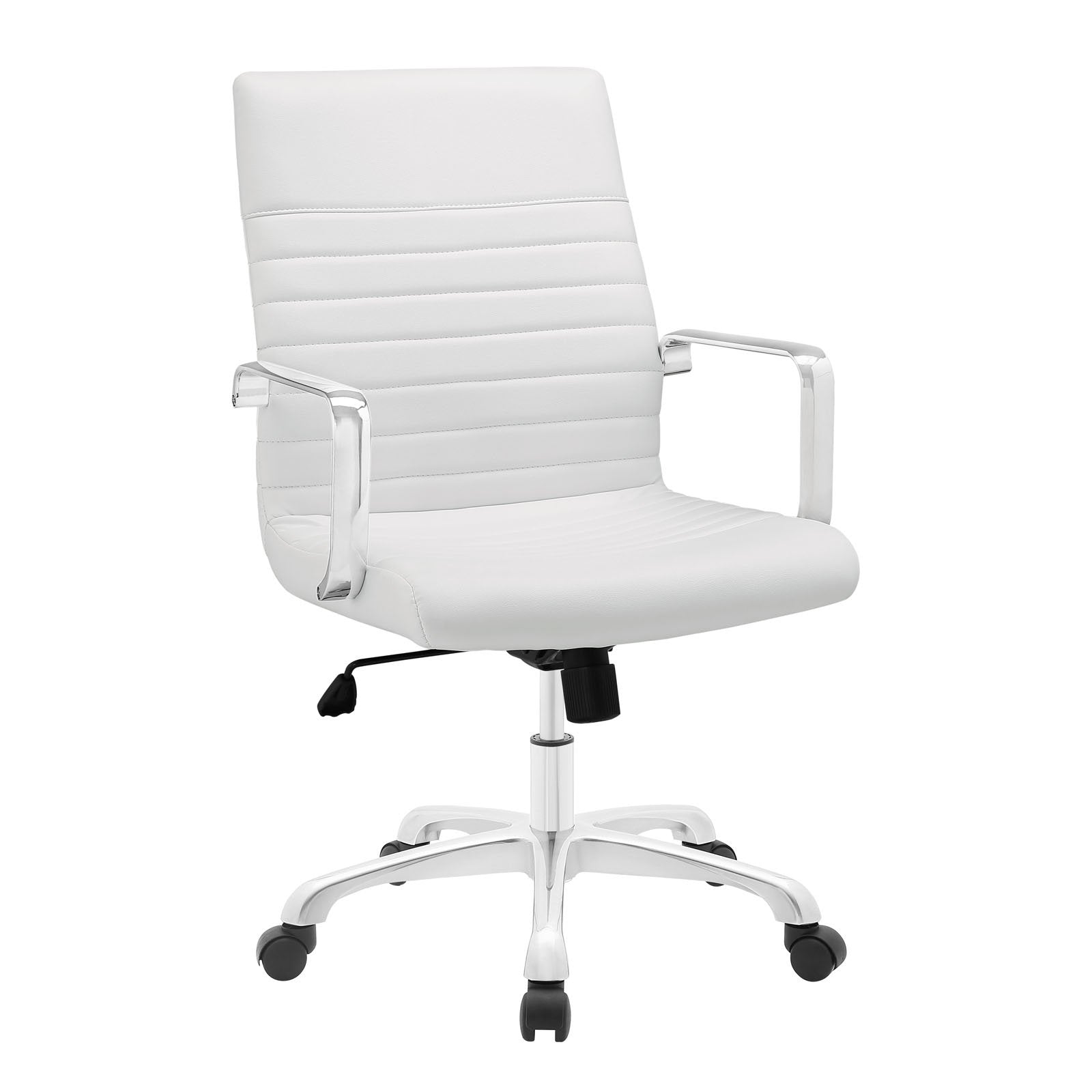 home office desk chairs | CasaFoyer Finesse Mid Back Office Chair | Comfortable & Stylish | Ribbed Cushion | Chrome Armrests | Adjustable Height | Perfect for Carpeted Surfaces | casafoyer.myshopify.com