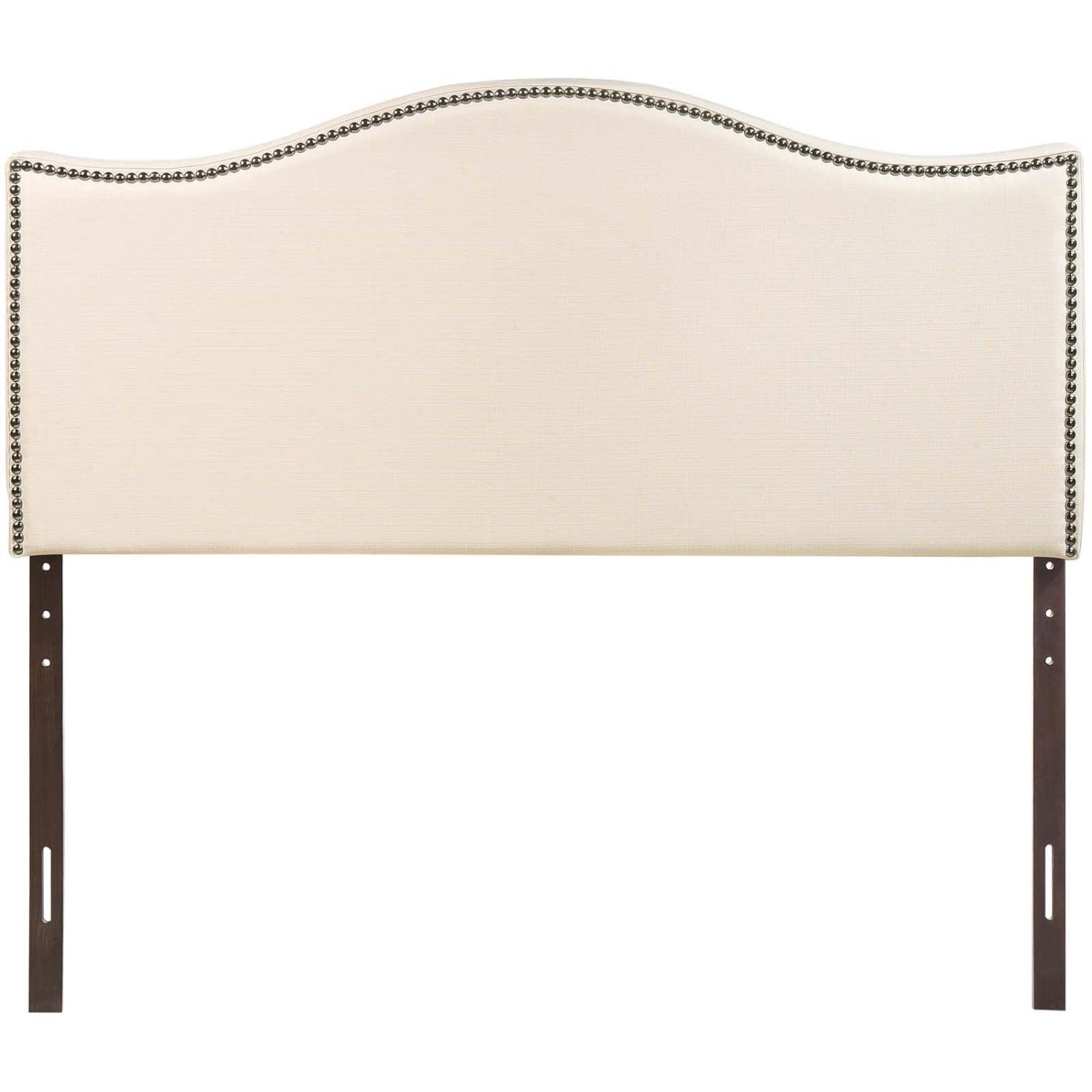 headboards | CasaFoyer Curl Queen Headboard | Chic & Sophisticated | Wavy Lines | Luxurious Linen Fabric | Nail Button Trim | Durable Particle Board & Solid Wood Poles | Perfect for Queen Beds | casafoyer.myshopify.com