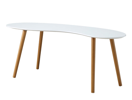 TABLE | Ergode Oslo Bean Shaped Coffee Table | Sleek Glossy Finish | Mid-Century Modern Legs | Ample Surface Area | Sturdy MDF Construction | casafoyer.myshopify.com