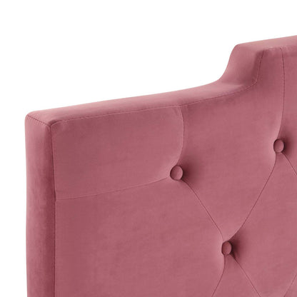 headboards | CasaFoyer Juliet Tufted Performance Velvet Full/Queen Headboard | Vintage Elegance | Diamond Button Tufting | Plush Padding | Dusty Rose | casafoyer.myshopify.com