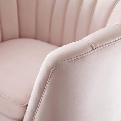 home office desk chairs | CasaFoyer Opportunity Vertical Channel Tufted Curved Performance Velvet Armchair | Glam Deco Lounge Accent Chair | Stain-Resistant | Comfortable Seating | Retro-Modern Charm | Gold Legs | 300 lbs Capacity | casafoyer.myshopify.com