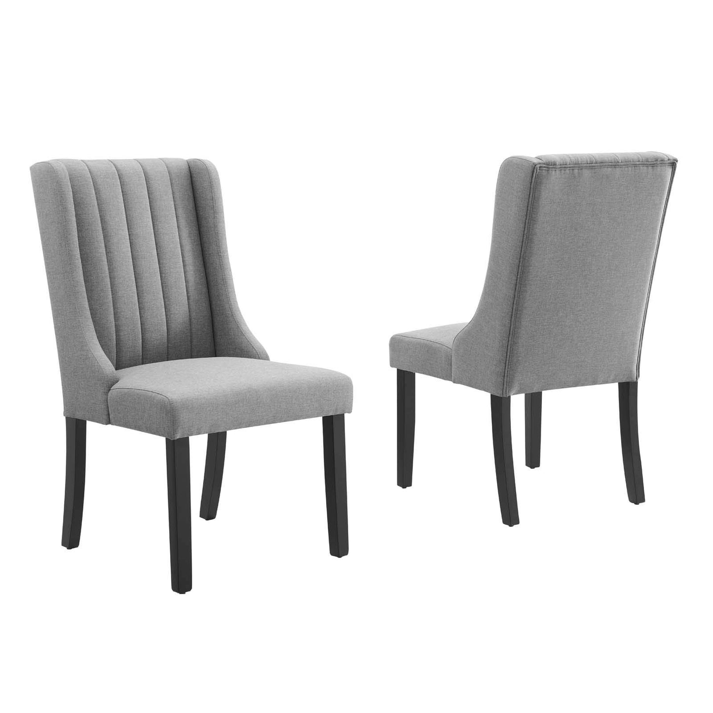 home office desk chairs | CasaFoyer Renew Fabric Dining Chairs - Set of 2 | Elegant & Glamorous | Soft Upholstery & Channel Tufting | Durable Construction | Comfortable Seating | Black Legs | Tufted Accent Chairs | casafoyer.myshopify.com