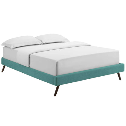 Bed | CasaFoyer Loryn Platform Bed | Solid Wood Frame | Polyester Upholstery | Tapered Legs | 10 Wood Slats | No Box Spring Needed | Memory Foam Compatible | casafoyer.myshopify.com