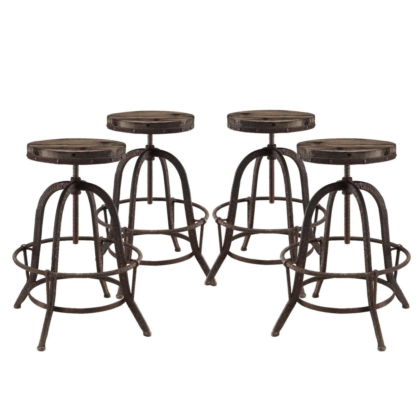 barstools | CasaFoyer Collect | Industrial Modern Counter Stool Set of 4 | Pine Wood Top | Cast Iron Stand | Foot Ring | Create Lasting Memories | casafoyer.myshopify.com